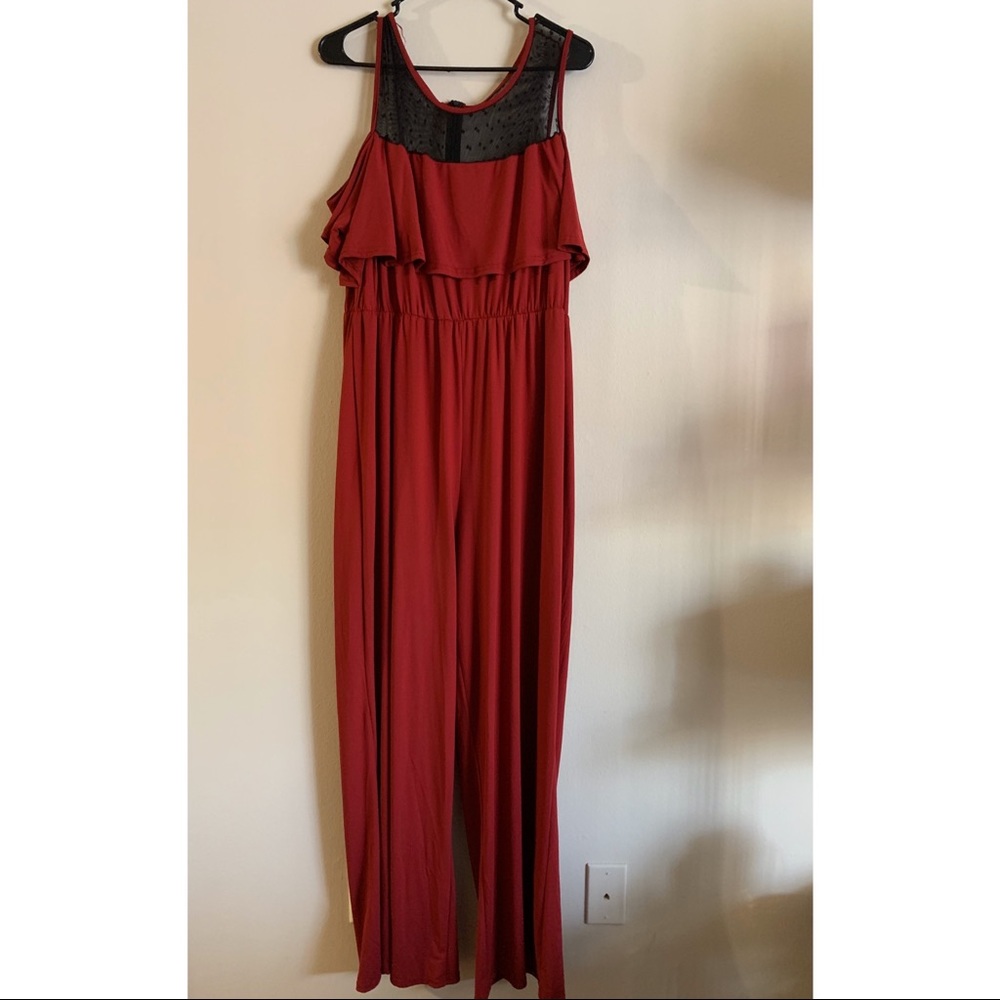 Brand New| Red Cold Shoulder Jumpsuit